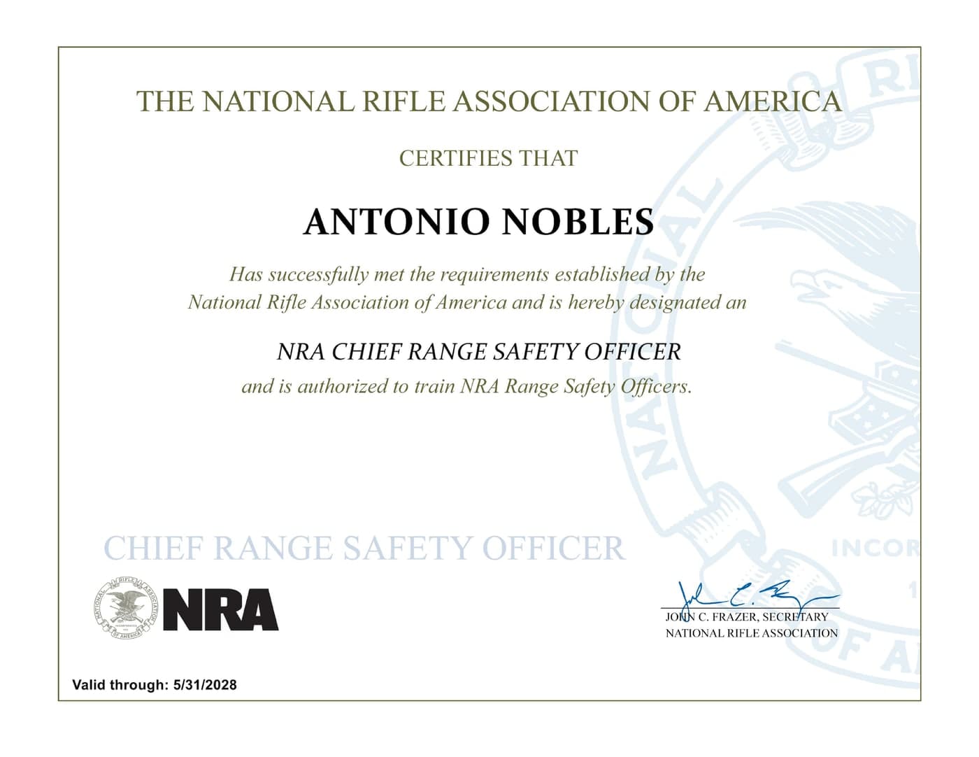 NRA Chief Range Safety Officer